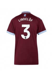 Aston Villa Victor Lindelof #3 Jalkapallovaatteet Naisten Kotipaita 2026-27 Lyhythihainen